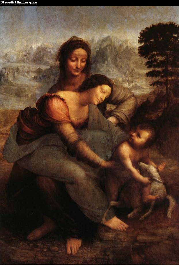 LEONARDO da Vinci La Vierge,l'Enfant Jesus et sainte Anne